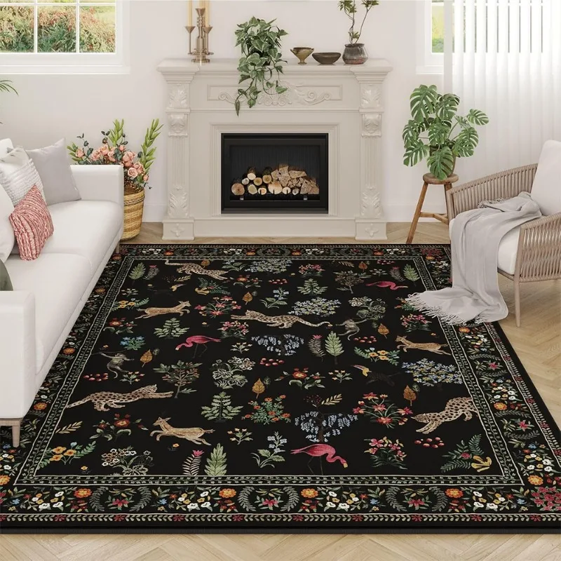 Soft Rug Nursery - พรมสําหรับห้องนั่งเล่นดอกไม้สัตว์ Vintage ห้องนอนพรมนุ่มแผ่นกันลื่นเนอสเซอรี่ตกแต่งพรม Plush Alfombra