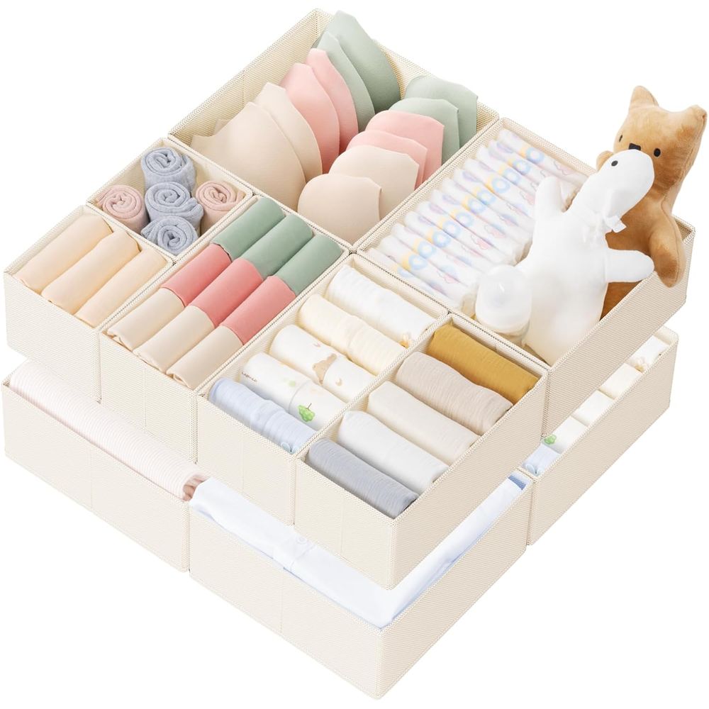 Baby Nursery Closet - กล่องจัดระเบียบลิ้นชัก 10 ชิ้น สำหรับเสื้อผ้าเด็ก ชุดชั้นใน ถุงเท้า