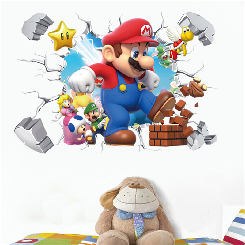 Baby Nursery Games - 3D การ์ตูนอะนิเมะเกมตัวละครสติ๊กเกอร์ติดผนังสำหรับห้องเด็กห้องนั่งเล่นโรงเรียนอนุบาลห้องเด็กอ่อน DIY ตกแต่ง