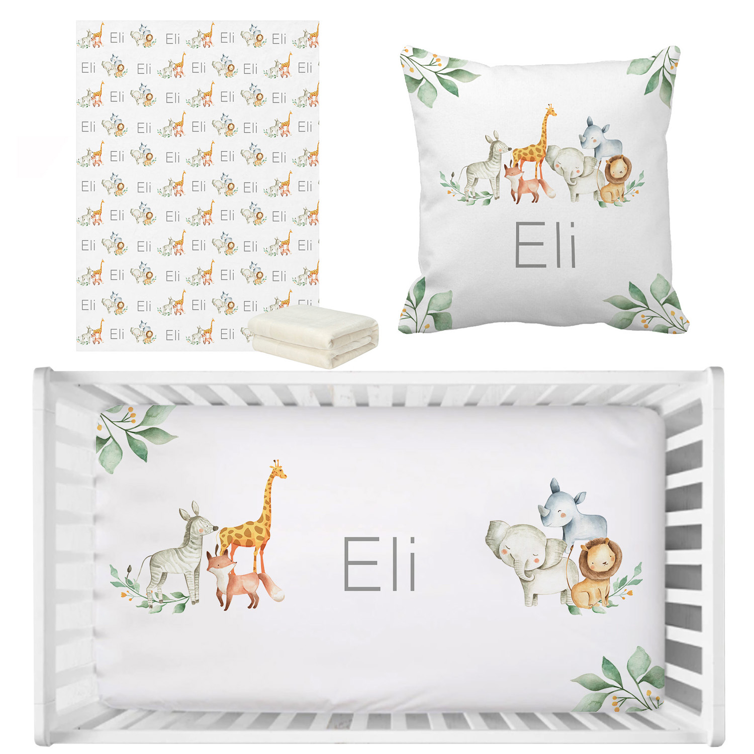 Baby Nursery Bedding Sets - ชุดเครื่องนอนเด็กอ่อน LVYZIHO สำหรับห้องเด็กอ่อน ชุดเครื่องนอนเด็กอ่อนลายสัตว์ป่าแบบส่วนตัว