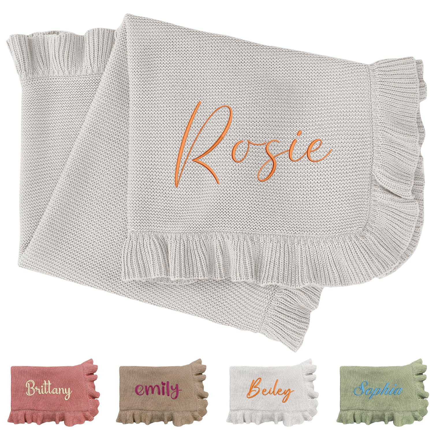 Baby Nursery Embroidery - ส่วนบุคคลถักผ้าห่มเด็กสําหรับทารกแรกเกิดหญิงและชายที่กําหนดเองเย็บปักถักร้อยชื่อโลโก้เด็กของขวัญวันเกิดภาษาอาหรับผ้าห่ม
