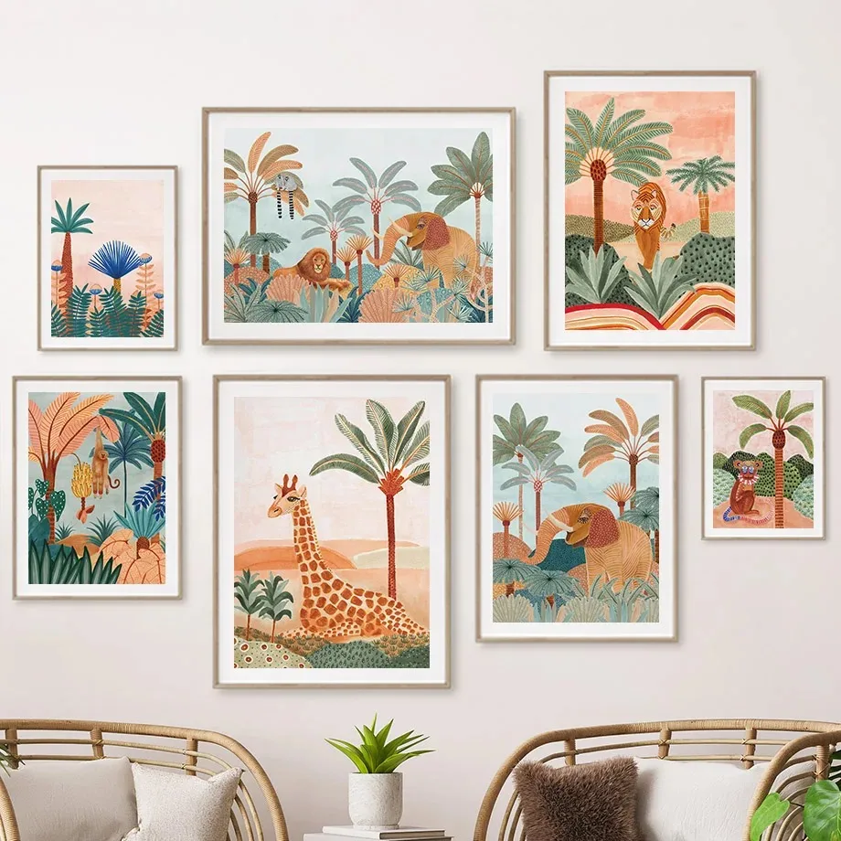 Baby Nursery Jungle - โบโฮ จังเกิ้ล แอนิมอลส์ เสือ ลิง ยีราฟ