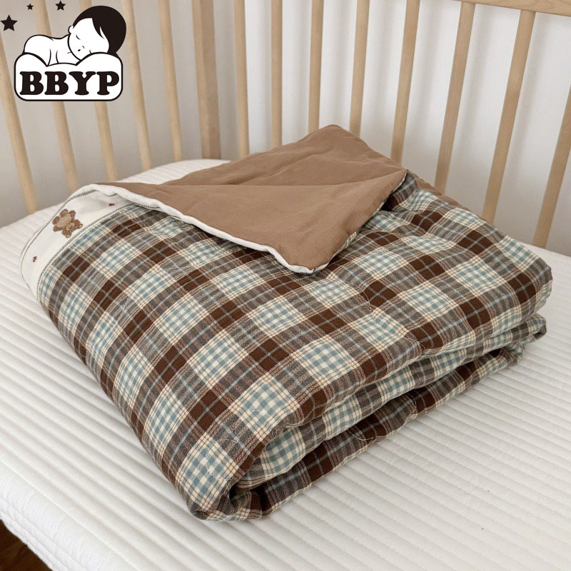 Baby Nursery Quilts - ผ้านวมผ้าลินินตารางระบายอากาศสําหรับเด็ก - เครื่องนอนเนอสเซอรี่และอนุบาลน้ําหนักเบา ผสมผ้าฝ้ายลินินเนื้อนุ่ม
