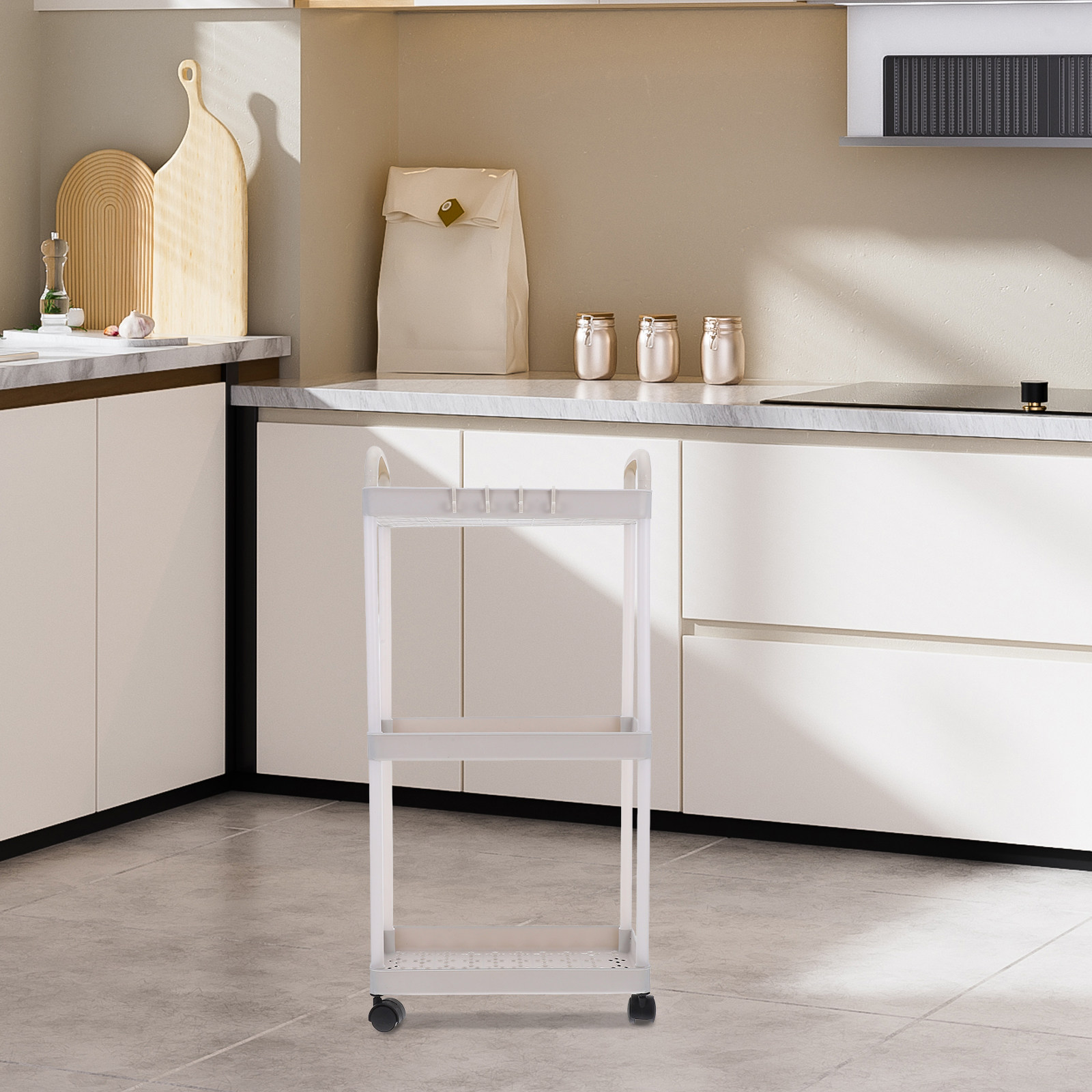 รถเข็นครัว 3 ชั้น สีขาว สำหรับ - Baby Nursery Cart บทวิจารณ์และราคา