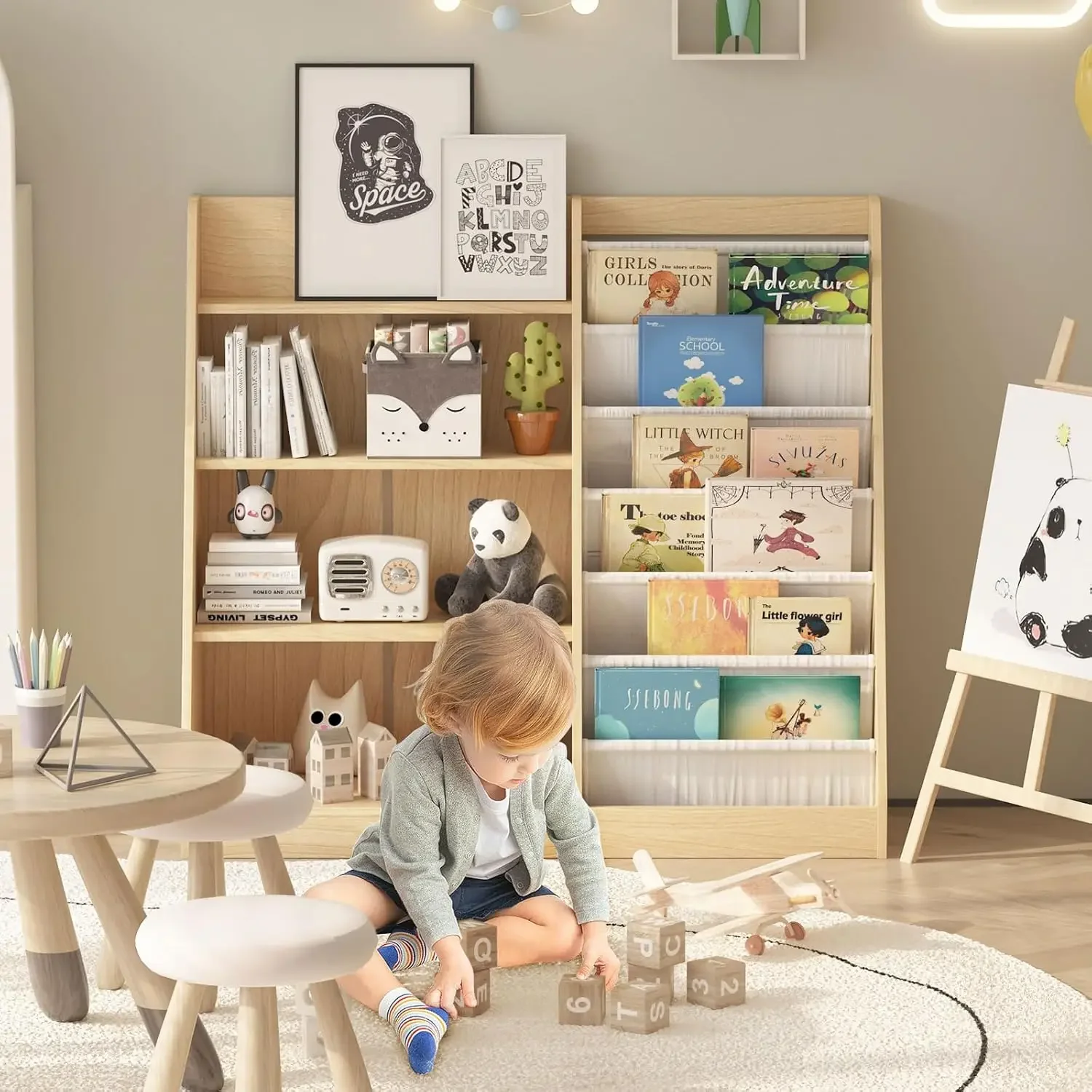 ชั้นวางหนังสือเด็ก 4 ชั้น ชั้น - Baby Nursery Bookcase บทวิจารณ์และราคา