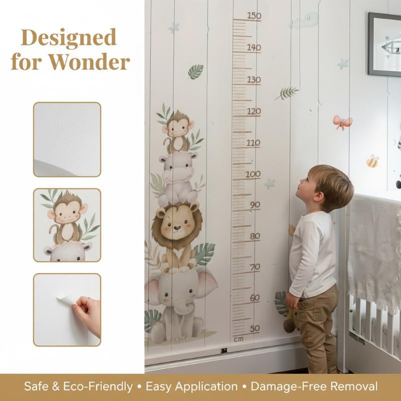 สติกเกอร์แผนภูมิการเจริญเติบโต - Baby Nursery Jungle Wallpaper บทวิจารณ์และราคา