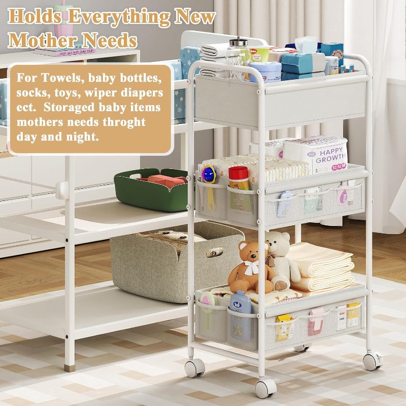 รถเข็นเก็บผ้าอ้อม 3 ชั้น, ชั้น - Baby Nursery Cart บทวิจารณ์และราคา