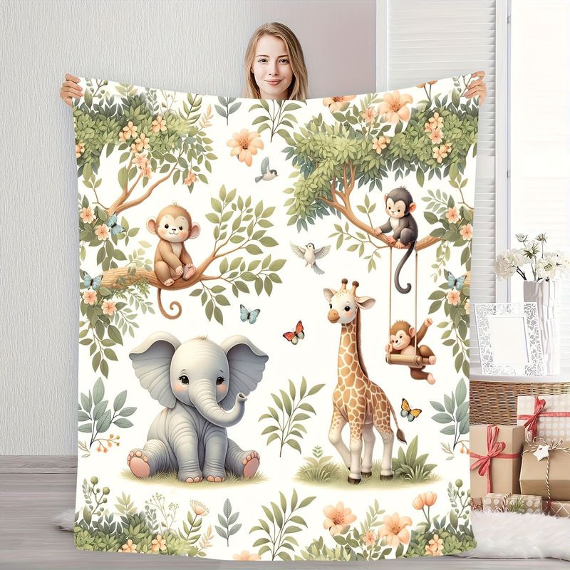 VIKAMA ผ้าห่มเด็กสัตว์ป่าสีน้ำ - Baby Nursery Jungle บทวิจารณ์และราคา