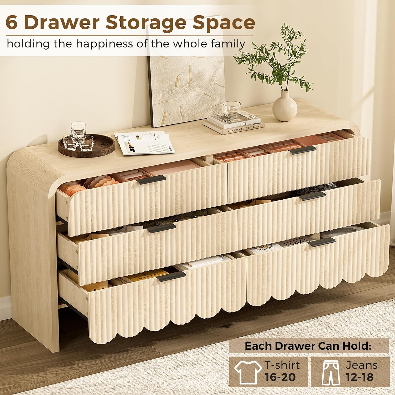 ตู้ลิ้นชักไม้ 6 ลิ้นชัก สำหรับ - Baby Nursery Closet บทวิจารณ์และราคา