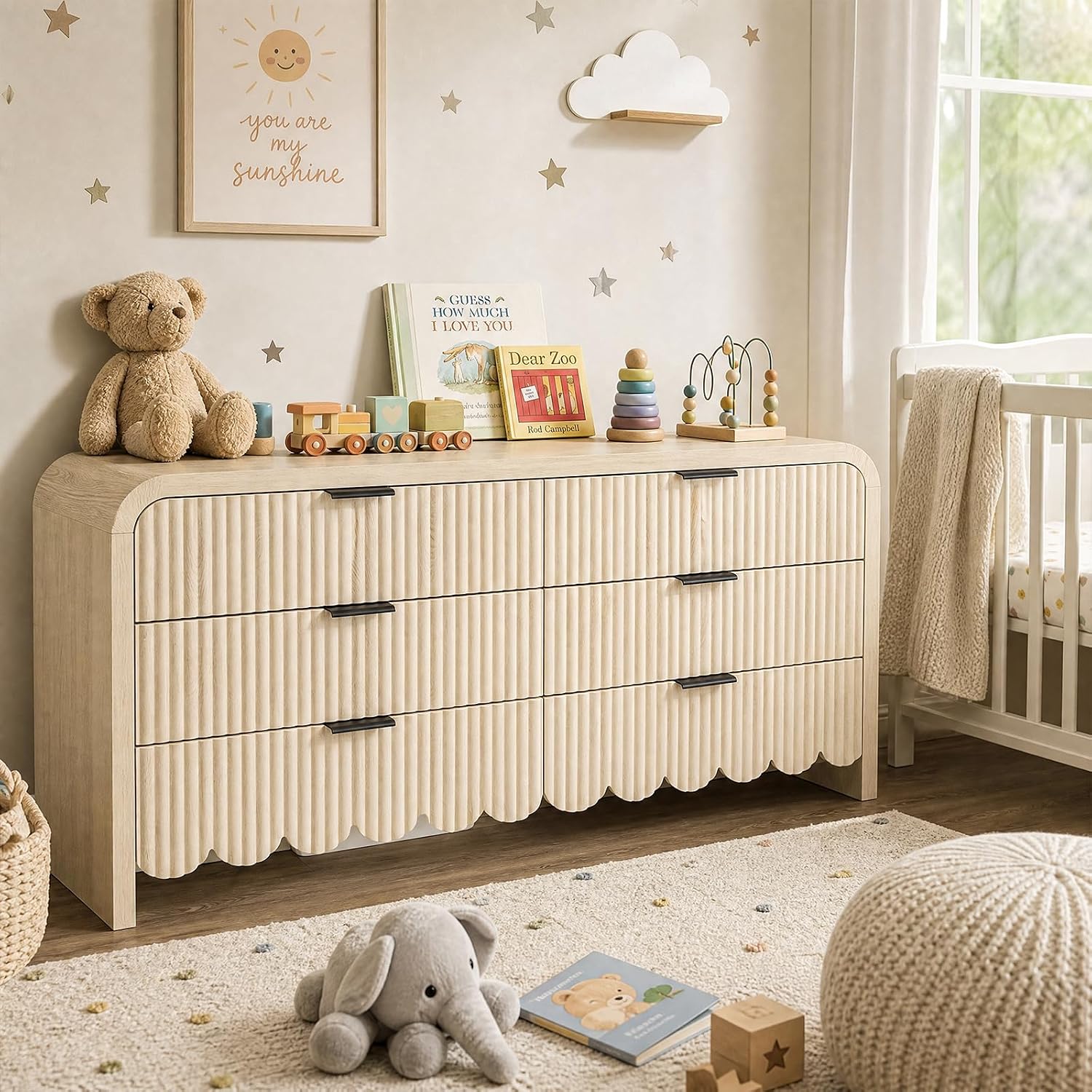 ตู้ลิ้นชักไม้ 6 ลิ้นชัก สำหรับ - Baby Nursery Closet บทวิจารณ์และราคา
