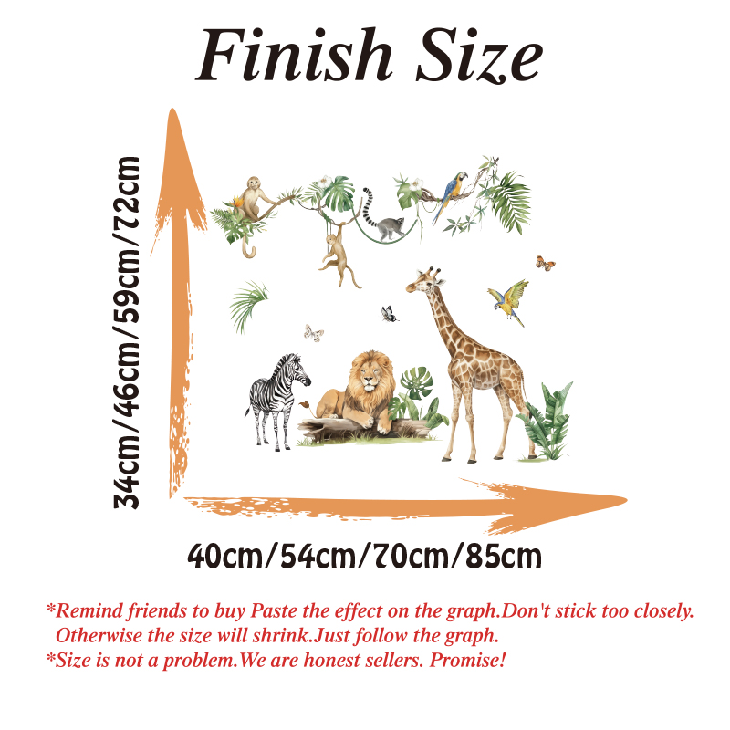 สัตว์ป่าขนาดใหญ่ Tropical Leav - Baby Nursery Jungle บทวิจารณ์และราคา