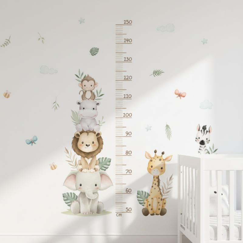 สติกเกอร์แผนภูมิการเจริญเติบโต - Baby Nursery Jungle Wallpaper บทวิจารณ์และราคา