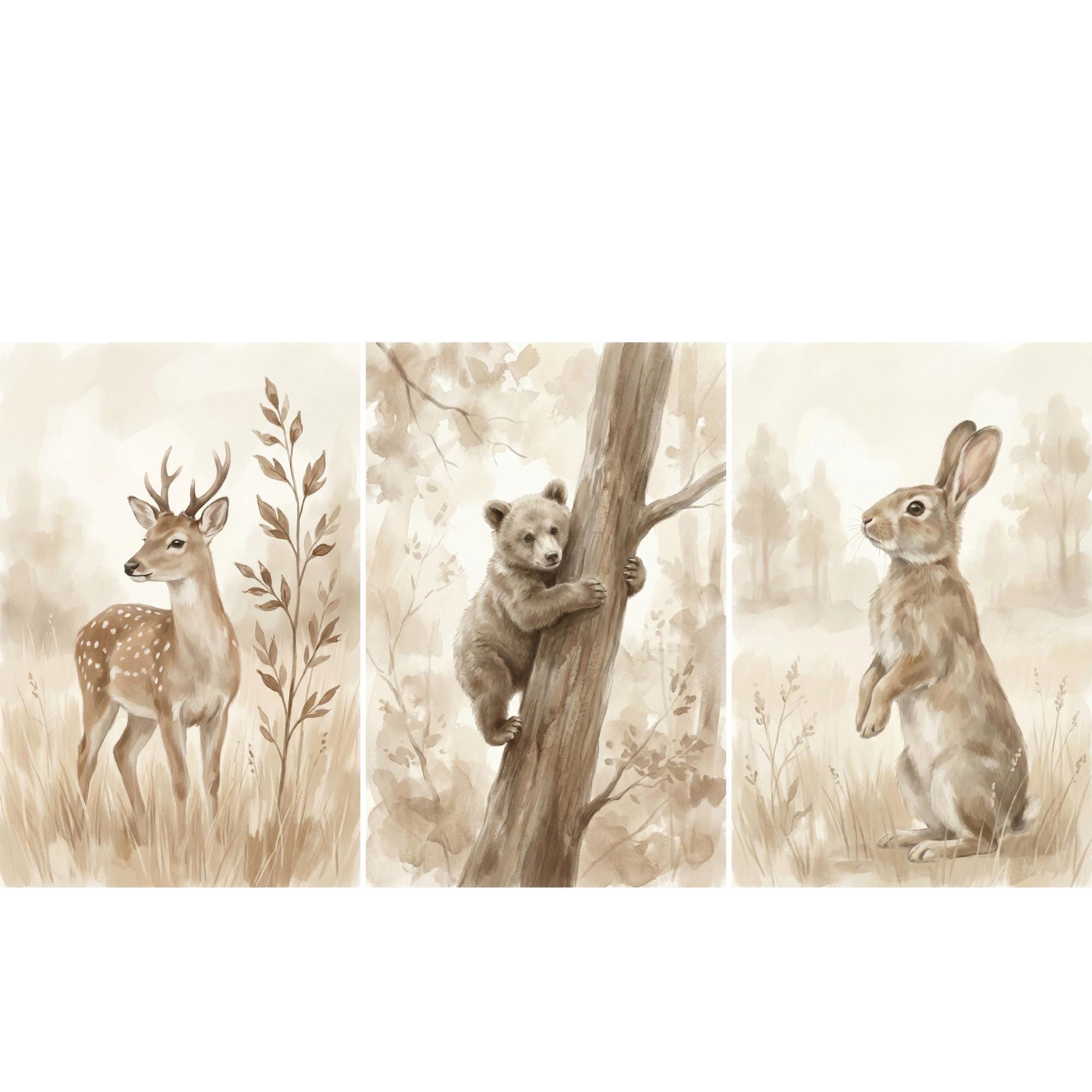 ภาพพิมพ์สัตว์ป่าตกแต่งผนังห้อง - Baby Nursery Animal Prints บทวิจารณ์และราคา