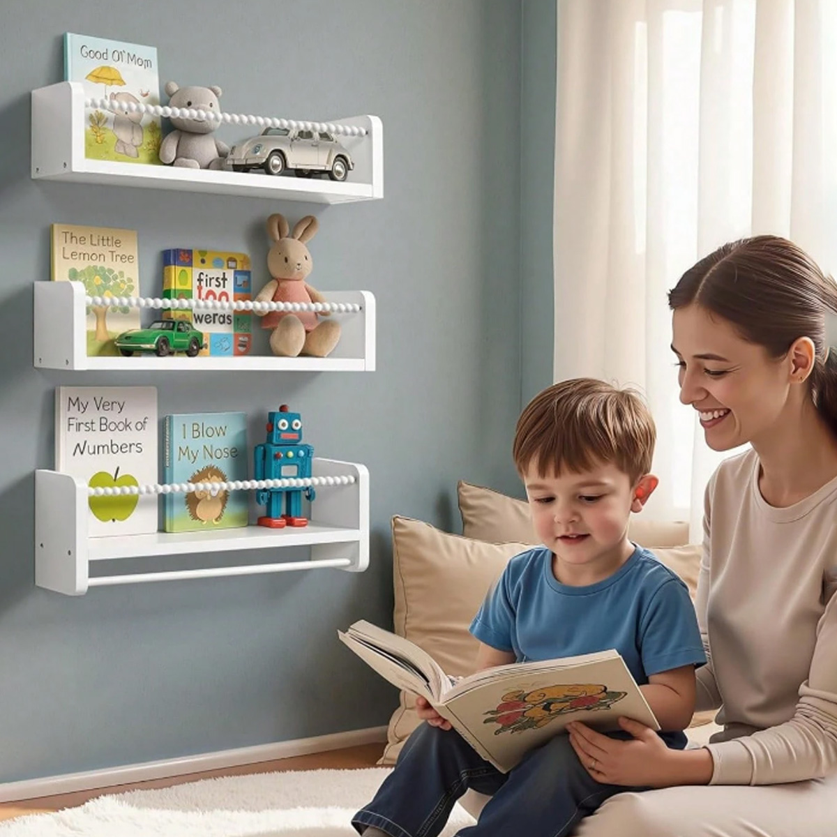 ชั้นวางหนังสือสำหรับห้องเด็ก,  - Baby Nursery Bookcase บทวิจารณ์และราคา