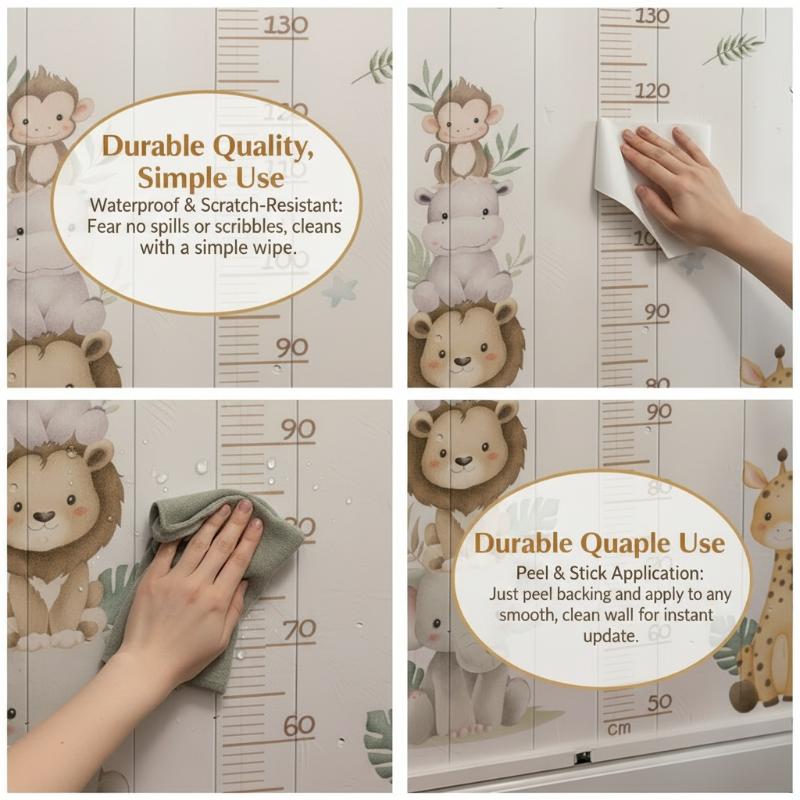 สติกเกอร์แผนภูมิการเจริญเติบโต - Baby Nursery Jungle Wallpaper บทวิจารณ์และราคา