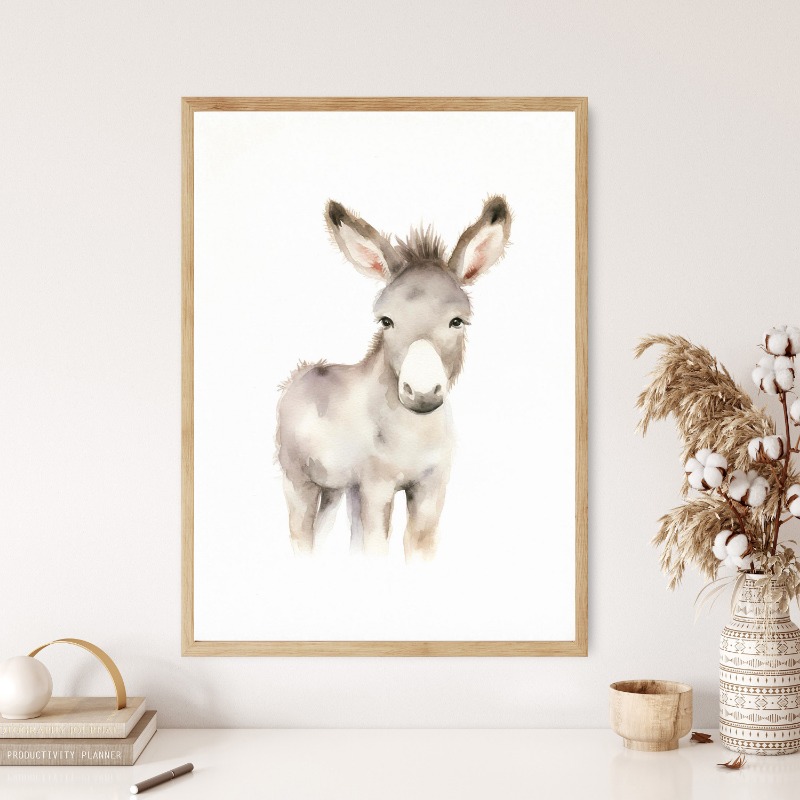 ภาพสัตว์ในฟาร์มสีน้ำโปสเตอร์รู - Baby Nursery Animal Prints บทวิจารณ์และราคา