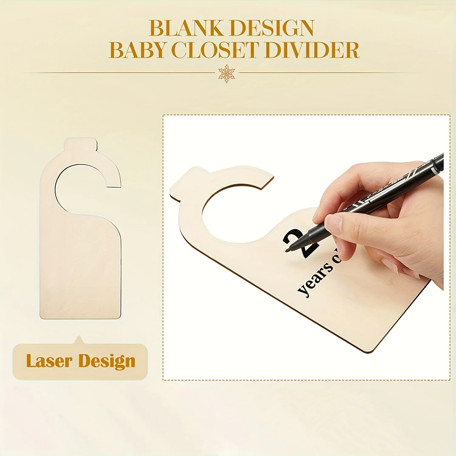 ตัวแบ่งตู้เสื้อผ้าไม้เปล่า 10  - Baby Nursery Closet บทวิจารณ์และราคา