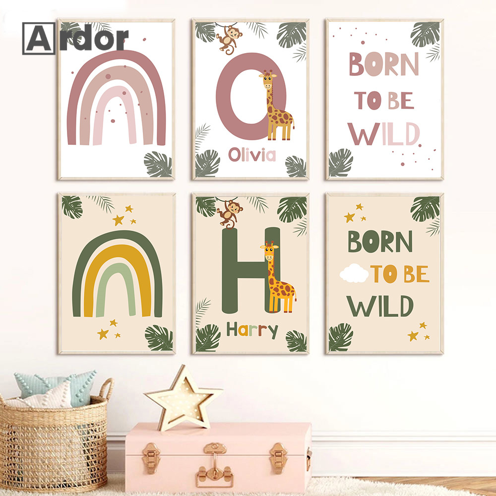 Nordic สัตว์ป่าโปสเตอร์ที่กําห - Baby Nursery Jungle บทวิจารณ์และราคา