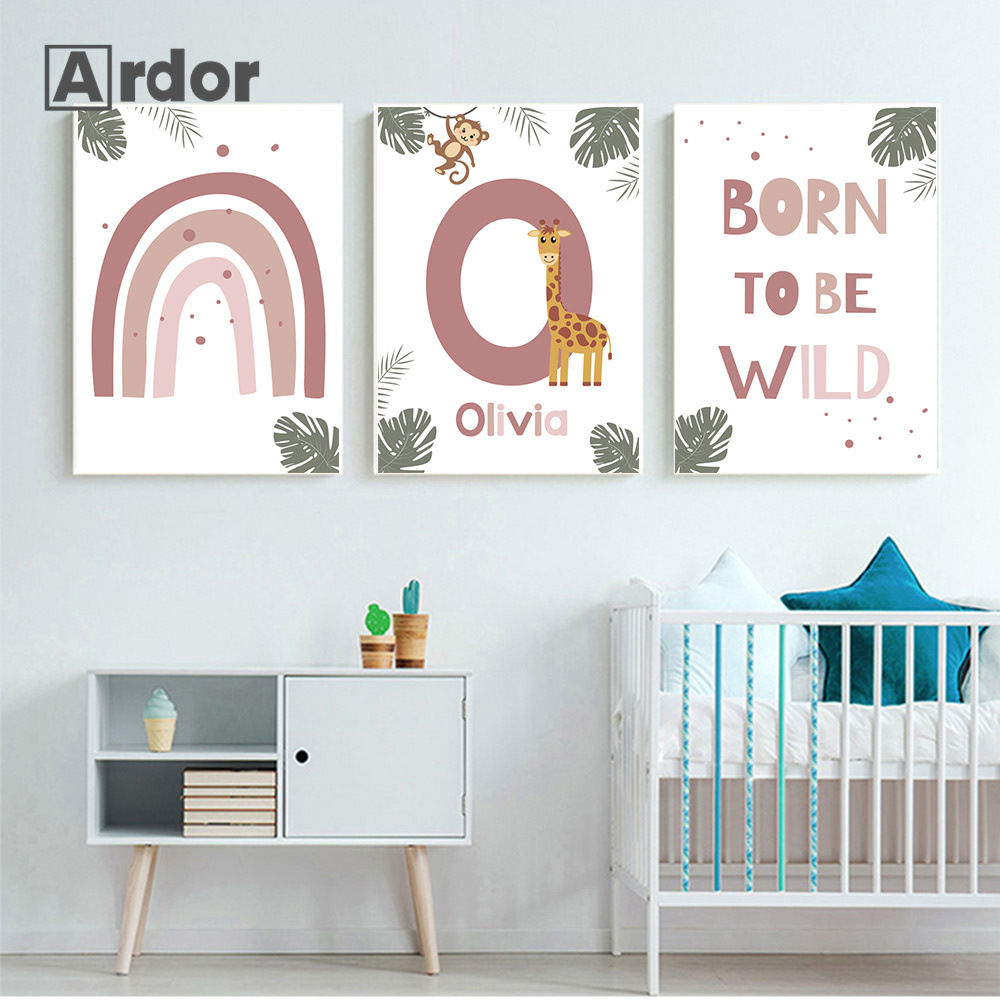 Nordic สัตว์ป่าโปสเตอร์ที่กําห - Baby Nursery Jungle บทวิจารณ์และราคา
