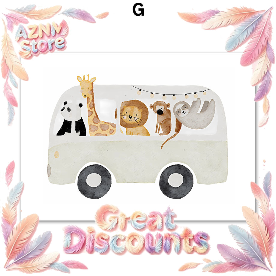 โปสเตอร์และภาพพิมพ์ลายสัตว์โบโ - Baby Nursery Animal Prints บทวิจารณ์และราคา