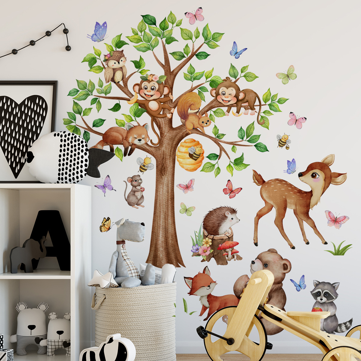 การ์ตูนสัตว์ป่าสติ๊กเกอร์ติดผน - Baby Nursery Jungle Wallpaper บทวิจารณ์และราคา