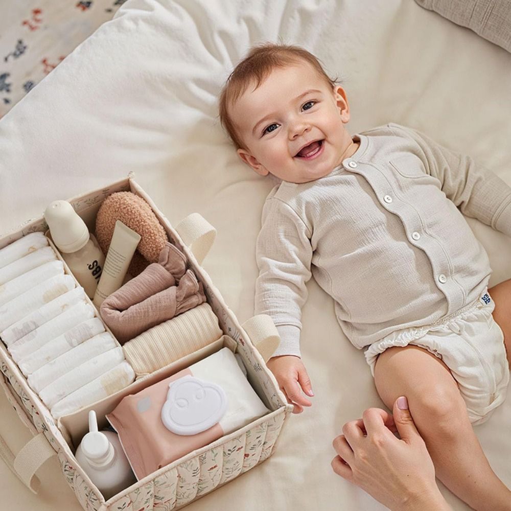 ตะกร้าเก็บของใช้เด็กอ่อนลายดอก - Baby Nursery Organiser บทวิจารณ์และราคา