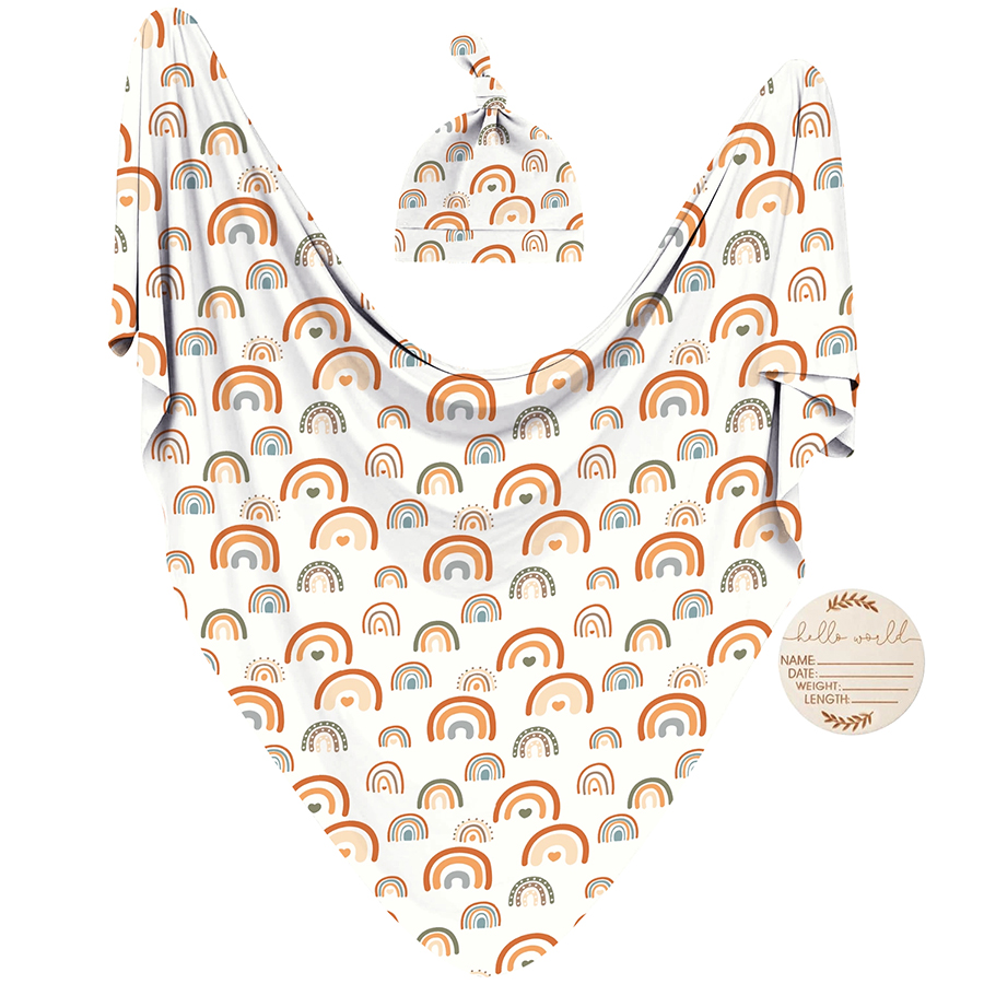 ผ้าห่อตัวเด็กอ่อนพร้อมชุดหมวกเ - Baby Nursery Animal Prints บทวิจารณ์และราคา