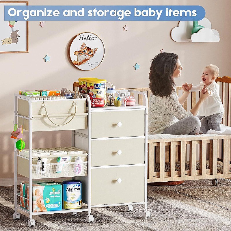 รถเข็นเก็บผ้าอ้อมเด็กขนาดใหญ่  - Baby Nursery Cart บทวิจารณ์และราคา