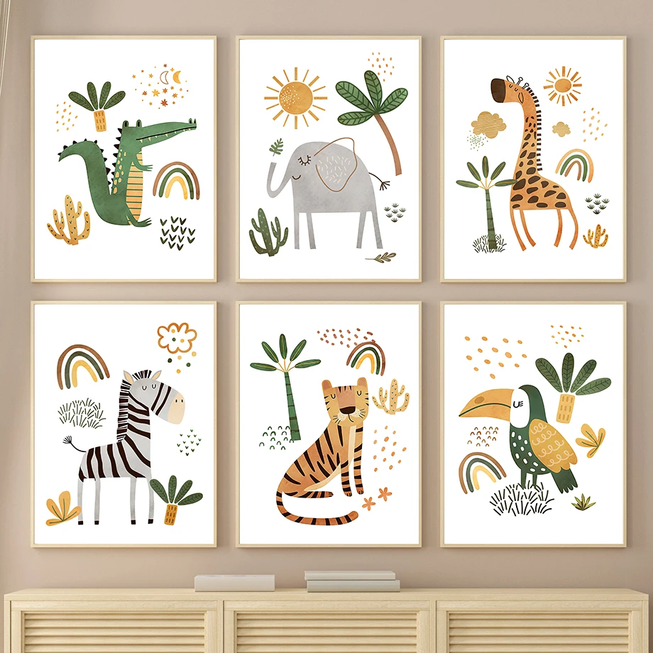 ยีราฟช้าง Tiger ZEBRA Toucan ส - Baby Nursery Jungle บทวิจารณ์และราคา