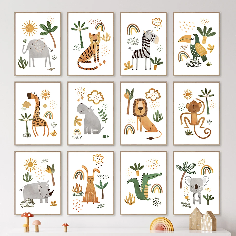 ยีราฟช้าง Tiger ZEBRA Toucan ส - Baby Nursery Jungle บทวิจารณ์และราคา