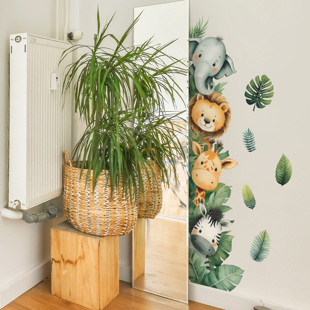 สติ๊กเกอร์ติดผนังลายสัตว์ป่า ช - Baby Nursery Jungle Wallpaper บทวิจารณ์และราคา
