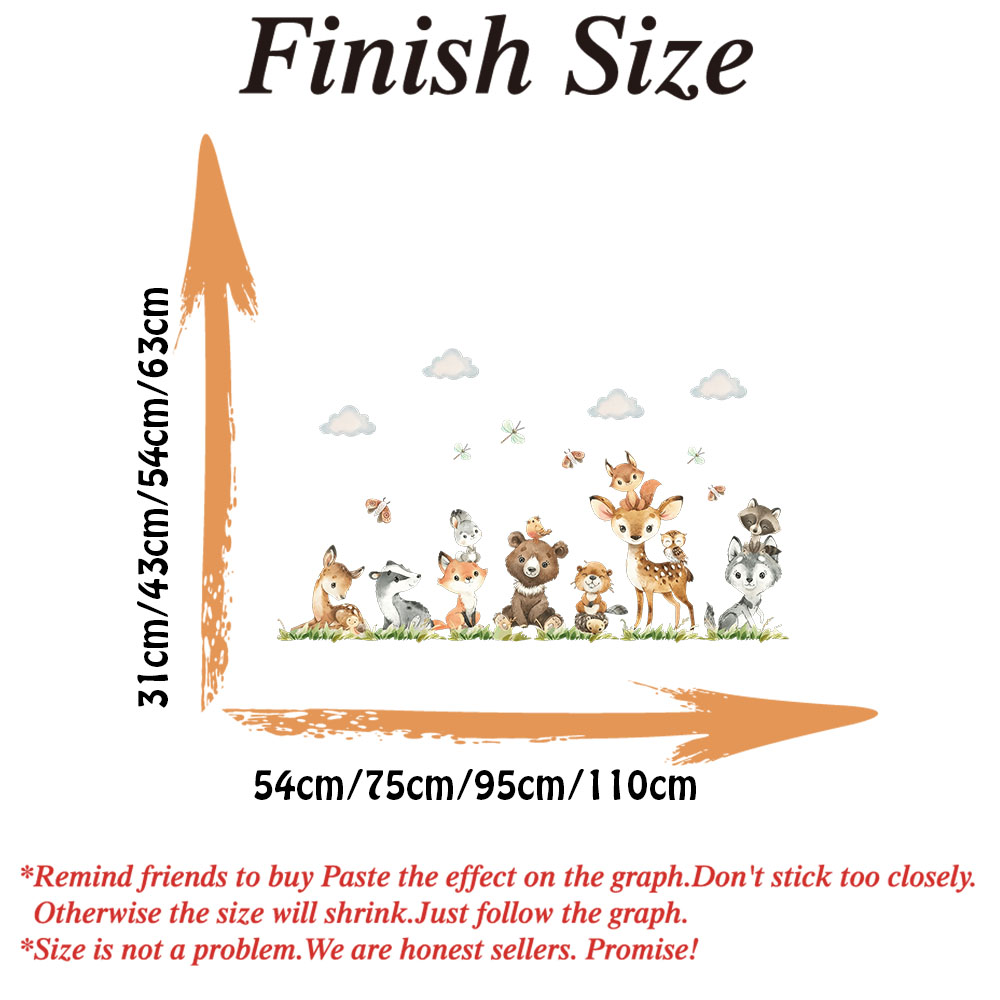 สติ๊กเกอร์ติดผนังลายการ์ตูนสัต - Baby Nursery Jungle บทวิจารณ์และราคา