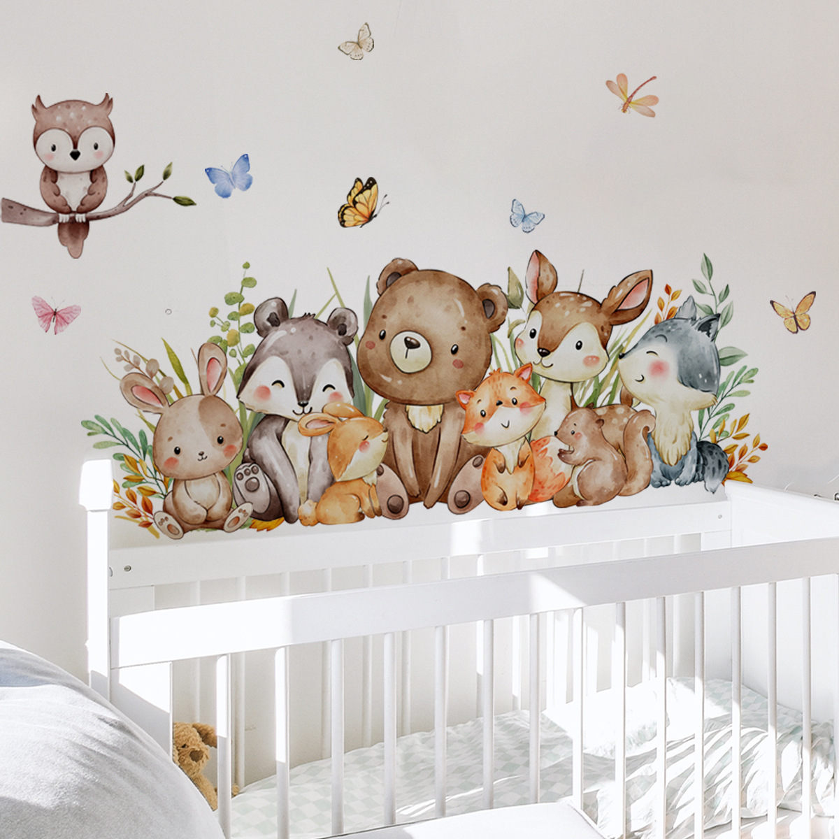 สติ๊กเกอร์ติดผนังลายการ์ตูนสัต - Baby Nursery Jungle Wallpaper บทวิจารณ์และราคา
