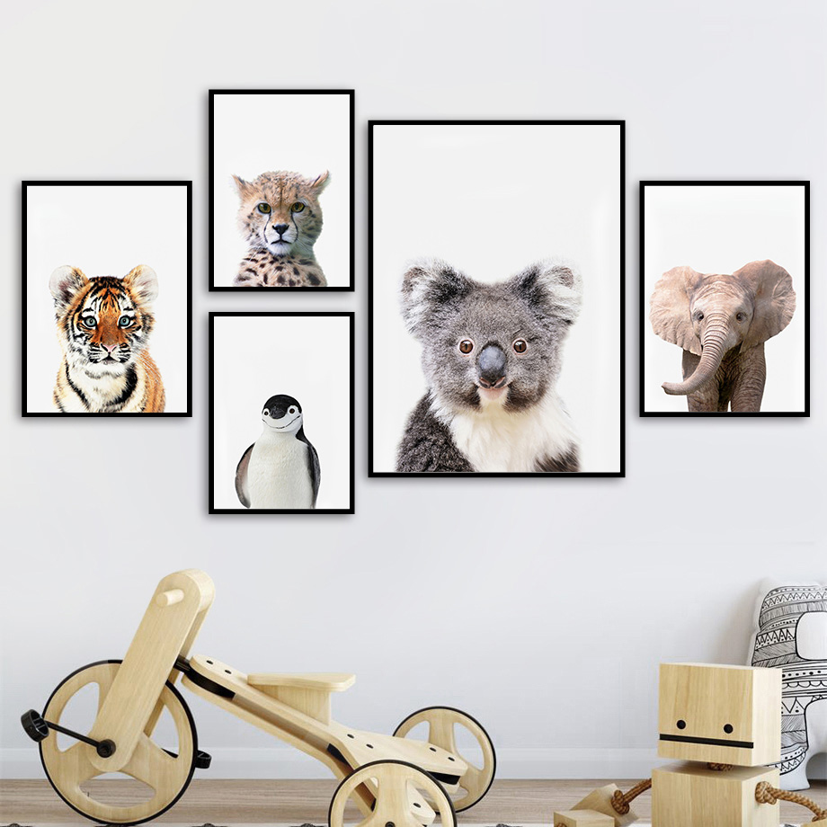 ภาพพิมพ์บนผ้าใบแบบไม่มีกรอบ 1  - Baby Nursery Jungle บทวิจารณ์และราคา