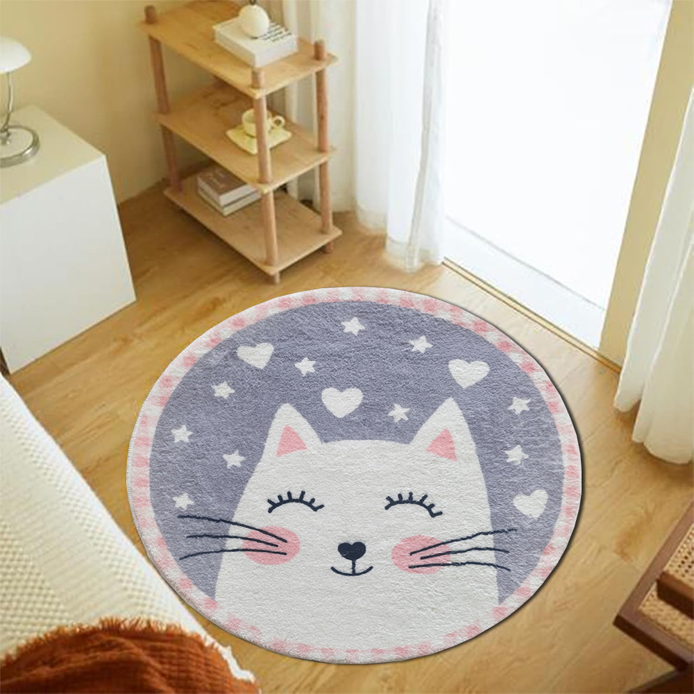 พรมกลมลายแมวน่ารัก พรมปูพื้นนุ - Soft Rug Nursery บทวิจารณ์และราคา