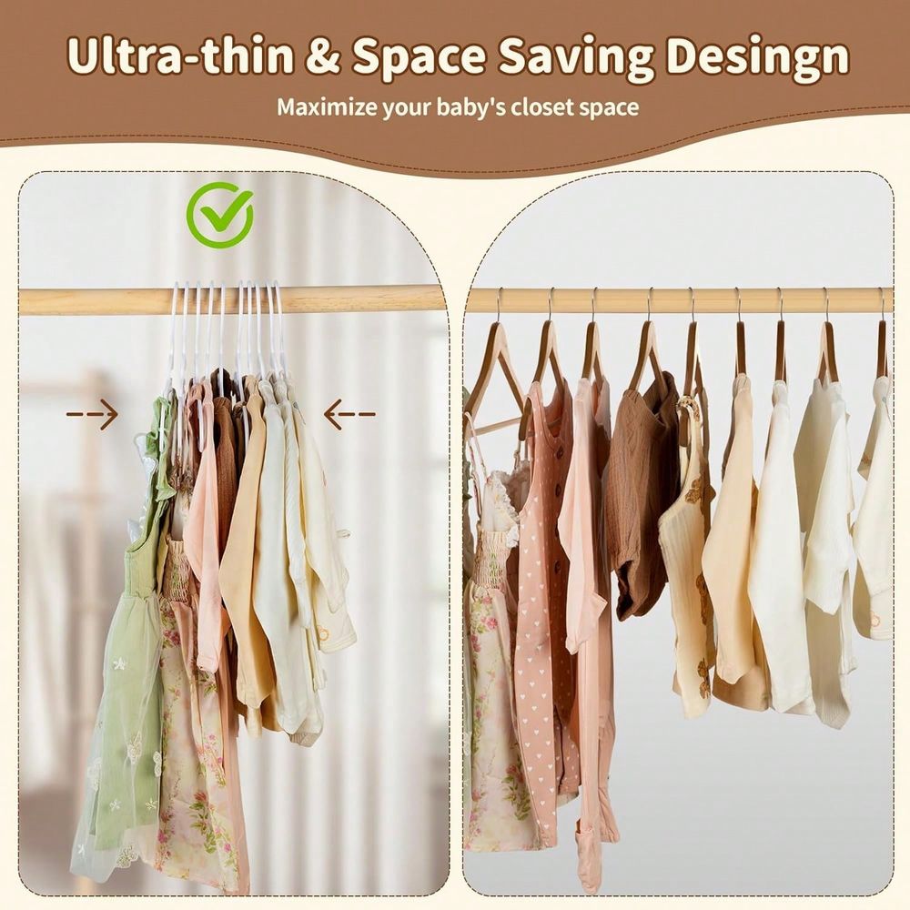 70 100 แพ็คไม้แขวนเสื้อเด็ก ไม - Baby Nursery Closet บทวิจารณ์และราคา