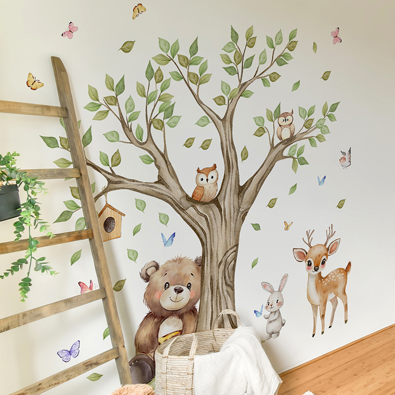 สติ๊กเกอร์ติดผนังลายการ์ตูนสัต - Baby Nursery Jungle บทวิจารณ์และราคา
