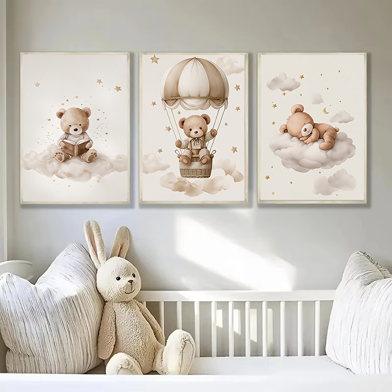 ภาพพิมพ์ผ้าแคนวาสลายหมีเท็ดดี้ - Baby Nursery Set บทวิจารณ์และราคา