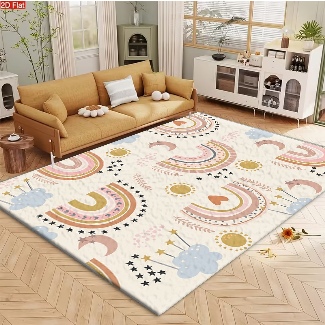 พรมปูพื้นลายสายรุ้ง ดวงจันทร์  - Soft Rug Nursery บทวิจารณ์และราคา