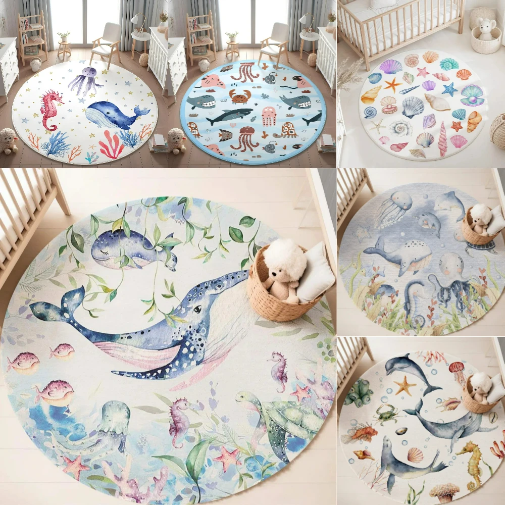 พรมลายสัตว์ทะเลสีฟ้า สำหรับห้อ - Soft Rug Nursery บทวิจารณ์และราคา