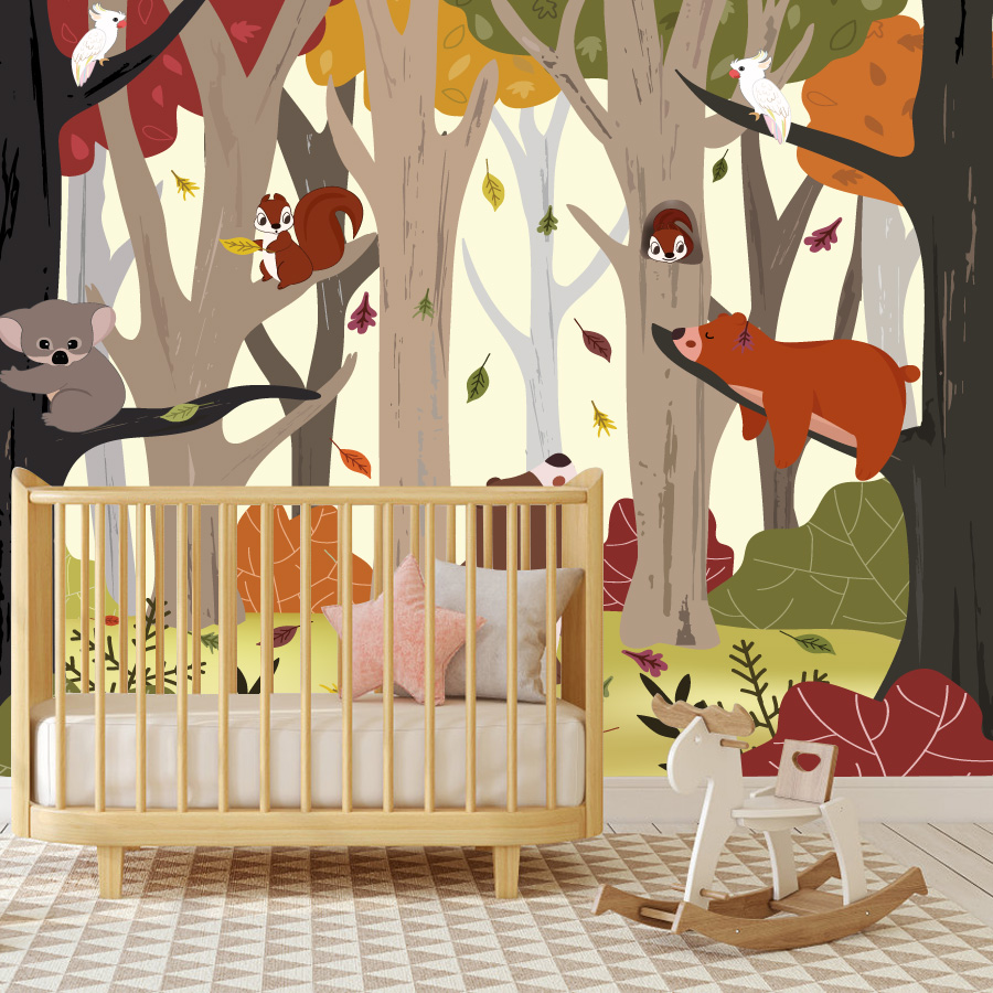 วอลเปเปอร์แบบลอกและติดเอง 25+  - Baby Nursery Jungle Wallpaper บทวิจารณ์และราคา