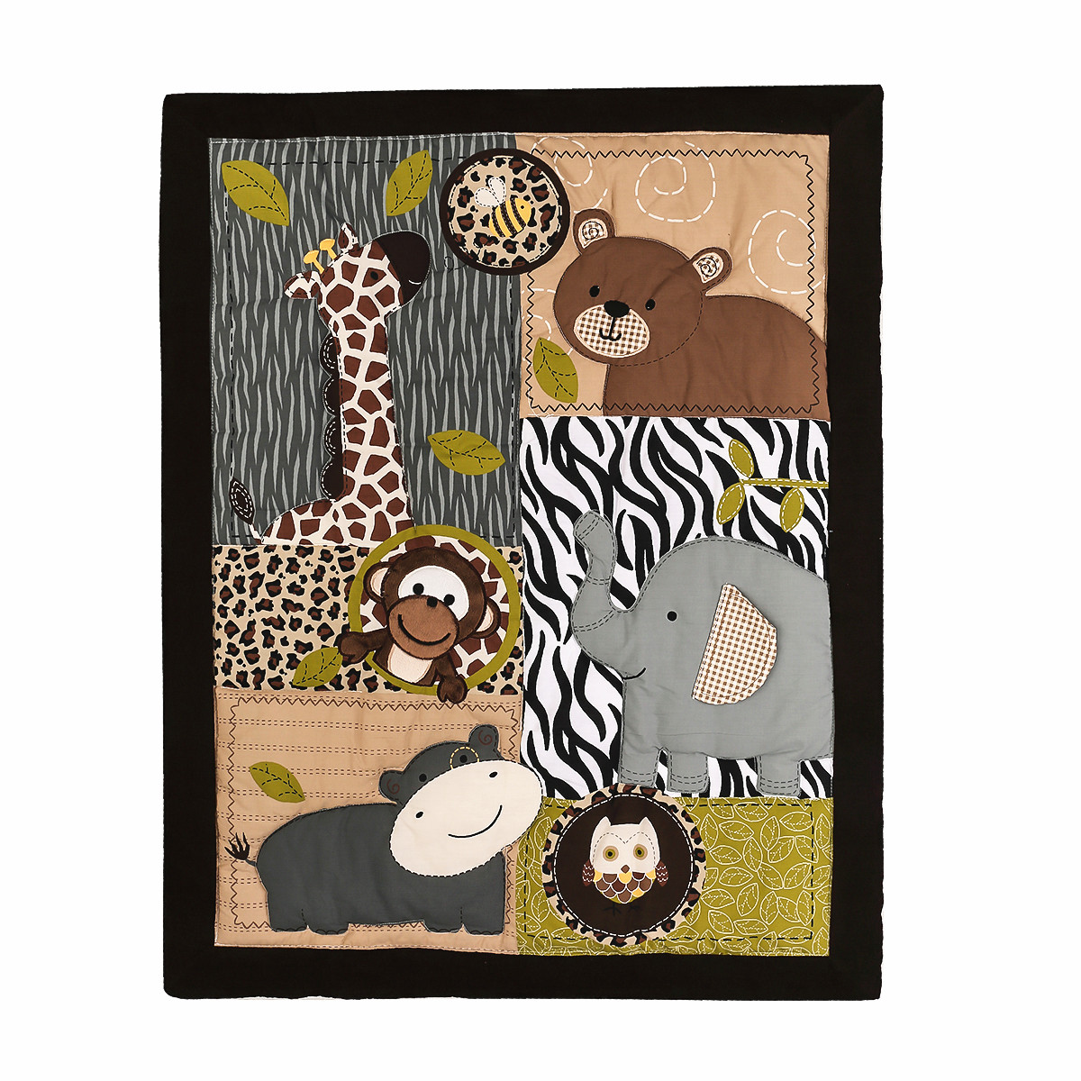 3 ชิ้นปักทารกแรกเกิด Cot ชุดเค - Baby Nursery Jungle บทวิจารณ์และราคา